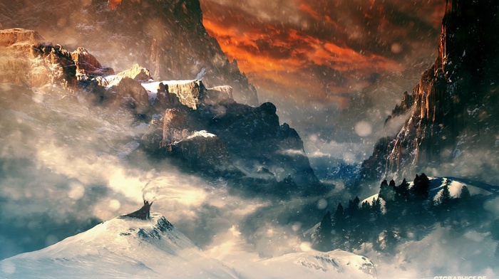 snow, the hobbit, mountain