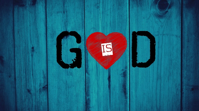 God, hearts, wood, Jesus Christ, love, blue electric, Christianity, God is love