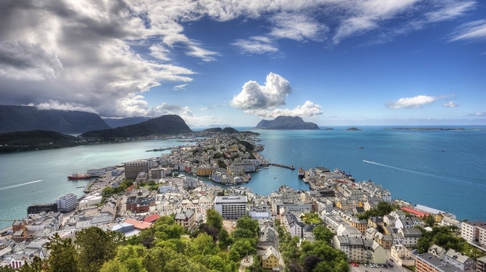 Norway, city, sea, skyline