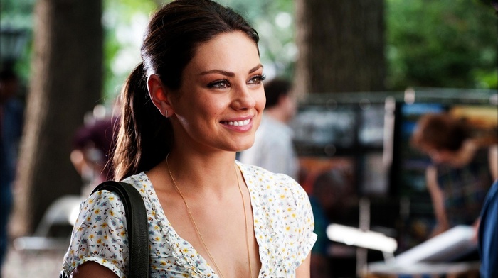 brunette, actress, smiling, Mila Kunis