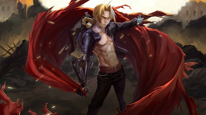 Elric Edward, Fullmetal Alchemist Brotherhood, shirtless