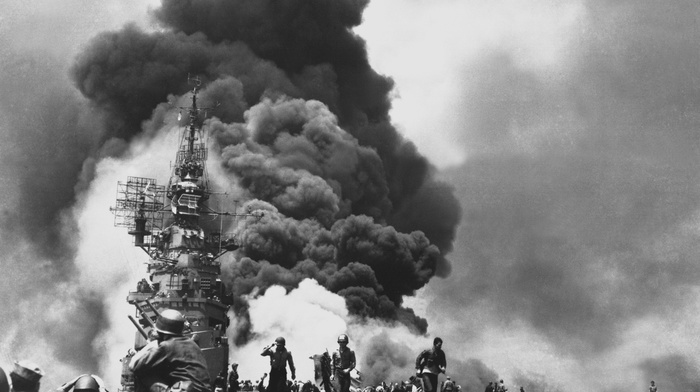 monochrome, explosion, World War II, war