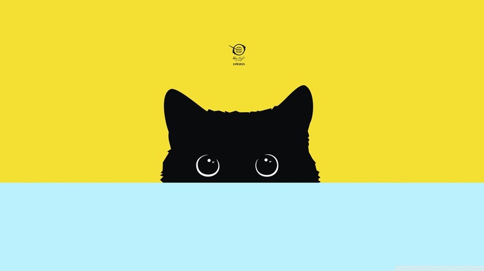 minimalism, digital art, simple, Kitty, cat