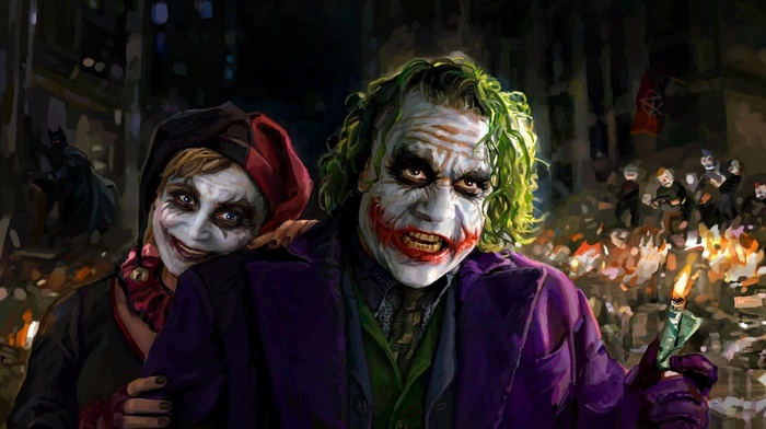 Joker, DC Comics, Harley Quinn, artwork, Batman