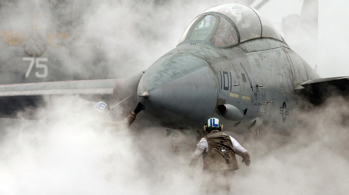 f, 14 Tomcat, military aircraft, smoke