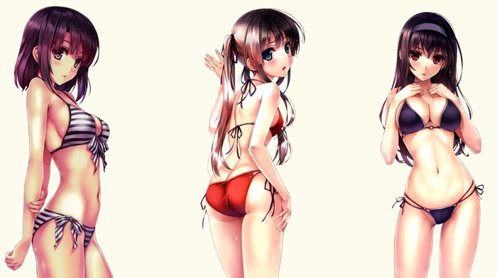 Kato Megumi, anime girls, Kasumigaoka Utaha, bikini, anime, Sawamura Eriri Spencer, Saenai Heroine no Sodatekata