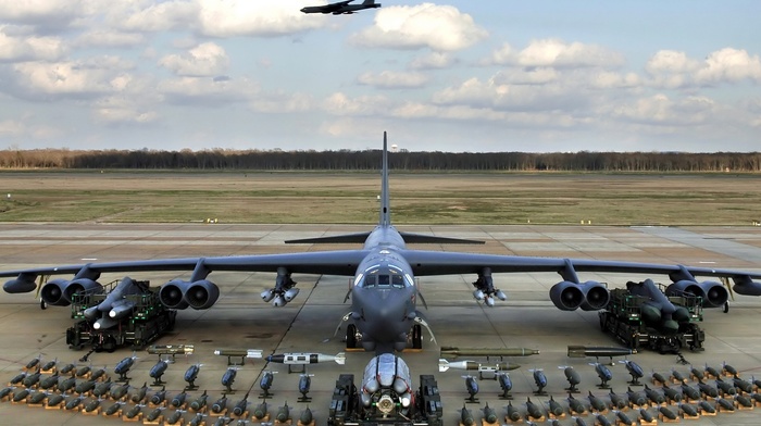bombs, military aircraft, Bomber, Boeing B, 52 Stratofortress, aircraft