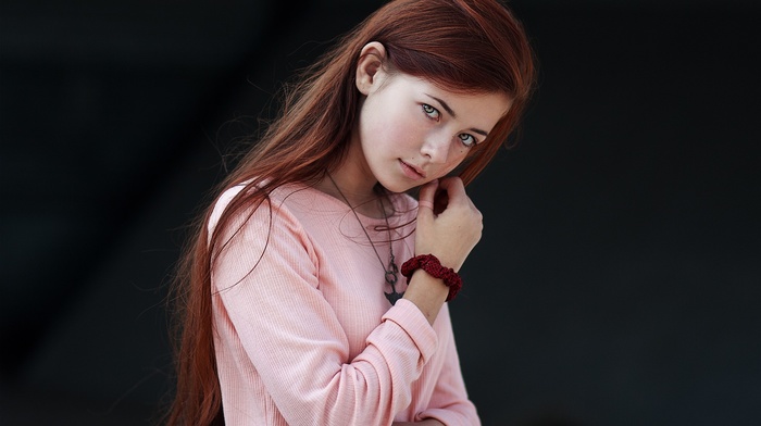 girl, face, redhead, portrait