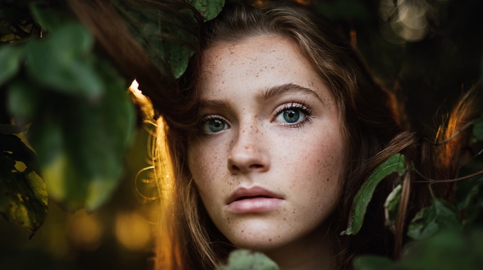 portrait, girl, face