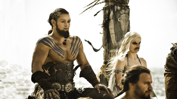 photoshopped, shirtless, Daenerys Targaryen, Game of Thrones, Khal Drogo