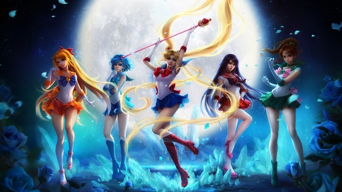 Sailor Venus, Sailor Mars, Sailor Mercury, Sailor Jupiter, Sailor Moon