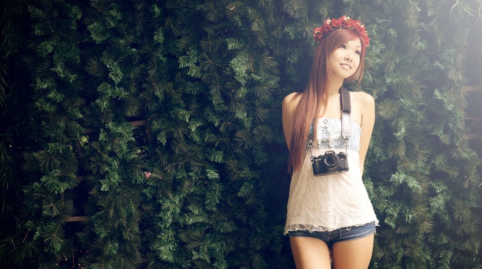 camera, Asian, girl