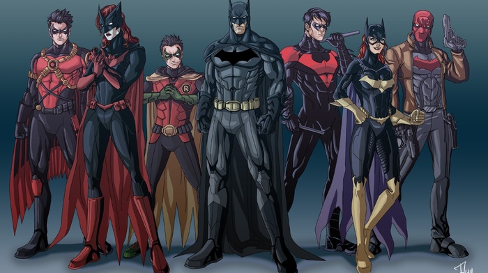 nightwing, robin character, red hood, Batwoman, Batman, Batgirl, DC Comics, Red Robin