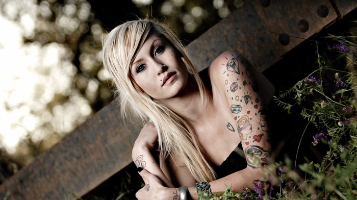 girl, tattoo, model