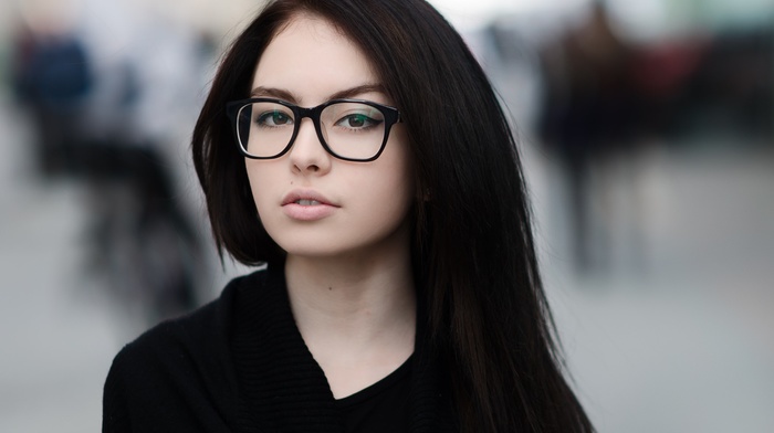 girl, girl with glasses, face, portrait