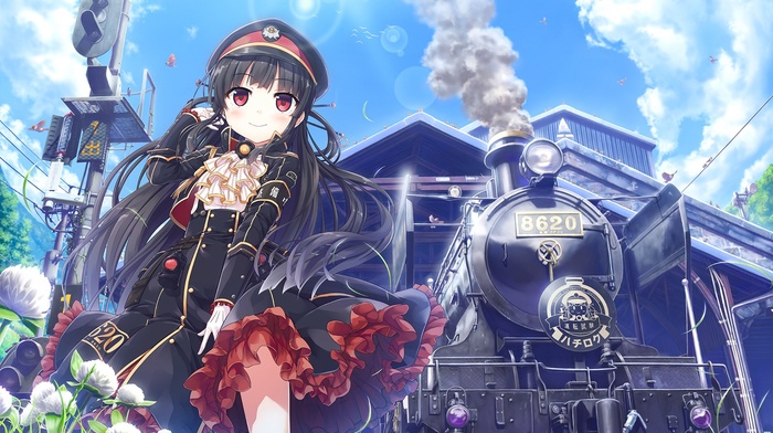 train, visual novel, uniform, Maitetsu, anime girls