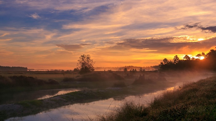 sunset, landscape