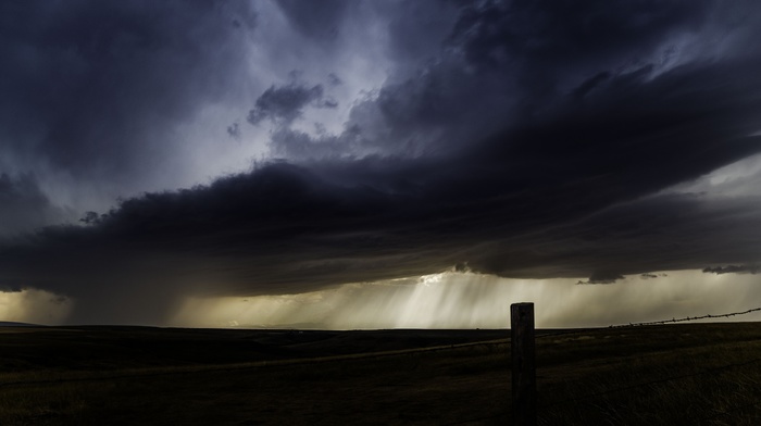 nature, storm, rain, clouds, photo manipulation, valley