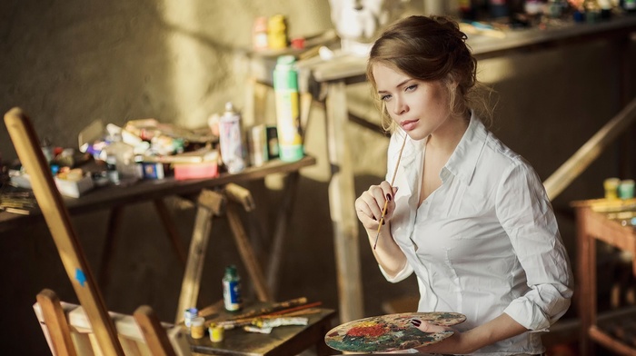 girl, painting