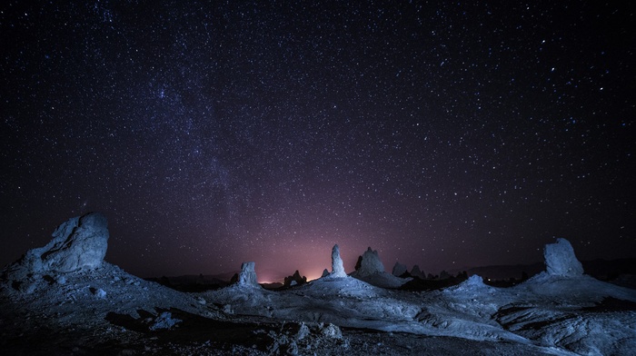 landscape, stars, night