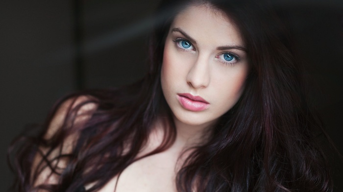 face, portrait, blue eyes, girl
