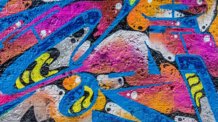 colorful, walls, graffiti, bricks, artwork, abstract