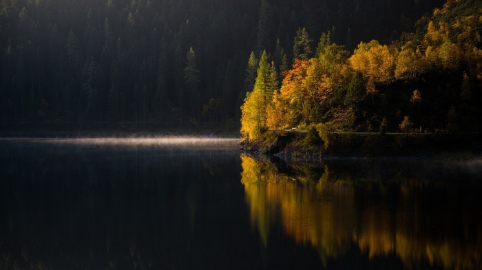 fall, lake