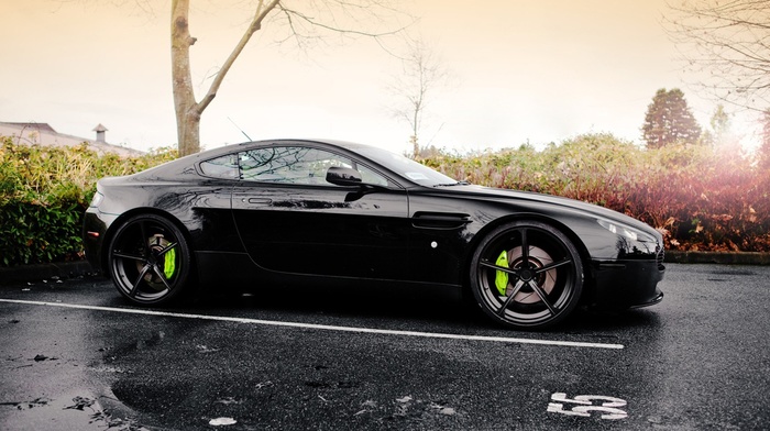 black cars, Aston Martin, car, side view, vehicle