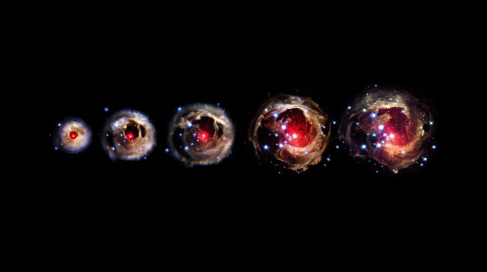 galaxy, space, progression, stars, digital art, V838 Monocerotis