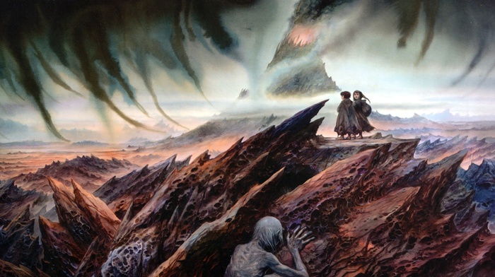 John Howe, Frodo Baggins, The Lord of the Rings, artwork, Samwise Gamgee, Gollum, painting