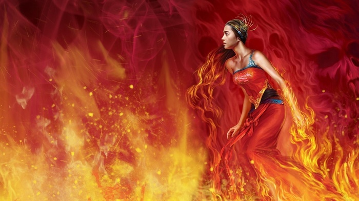 fire, fantasy art, artwork