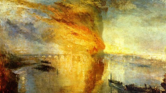 classic art, painting, fire, J. M. W. Turner