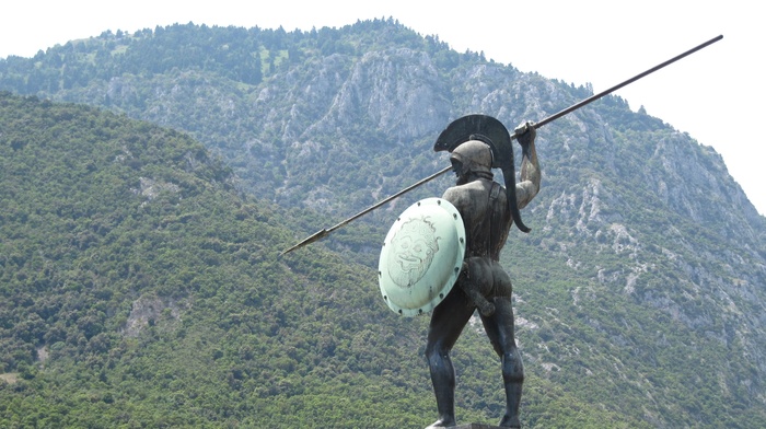 statue, Spartans, warrior, Thermopylae