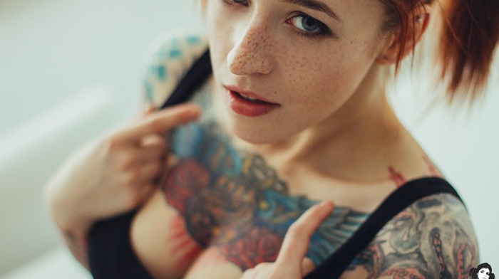 tattoos, Janesinner Suicide, redhead, Suicide Girls, tattoo, model