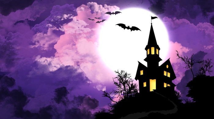 bats, vector art, purple, Halloween