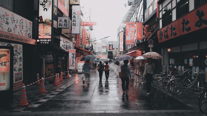 street, Asian, umbrella