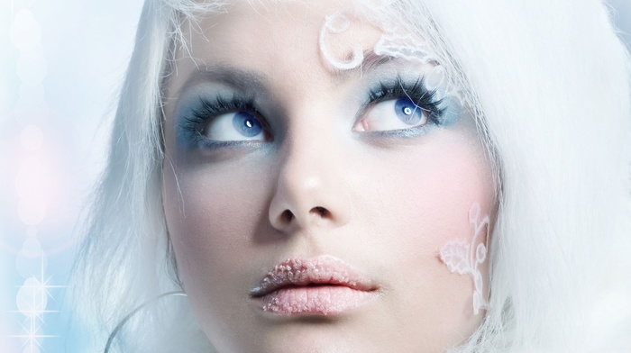 ice, fantasy art, blue eyes