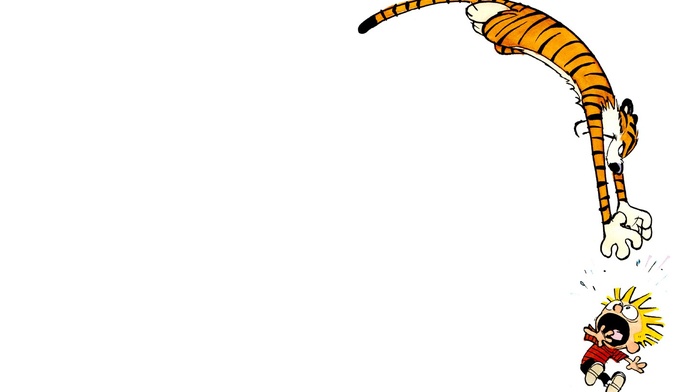 Calvin and Hobbes, white background