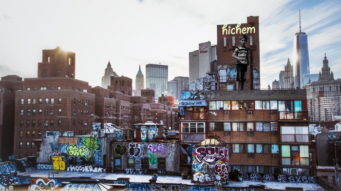 city, graffiti, New York City