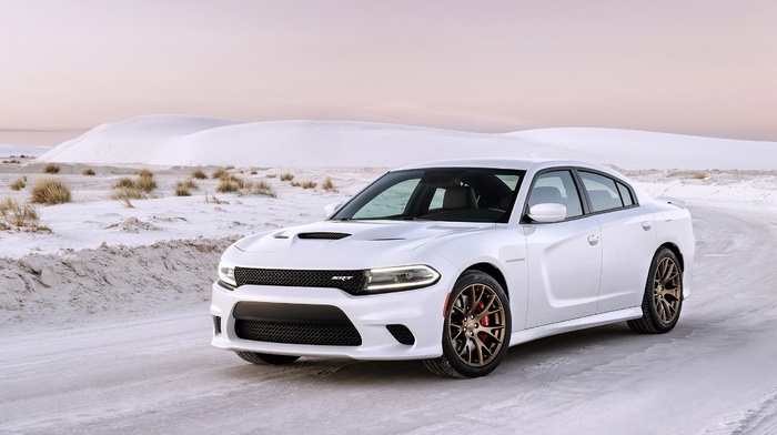 car, Dodge Charger Hellcat, snow, winter, road
