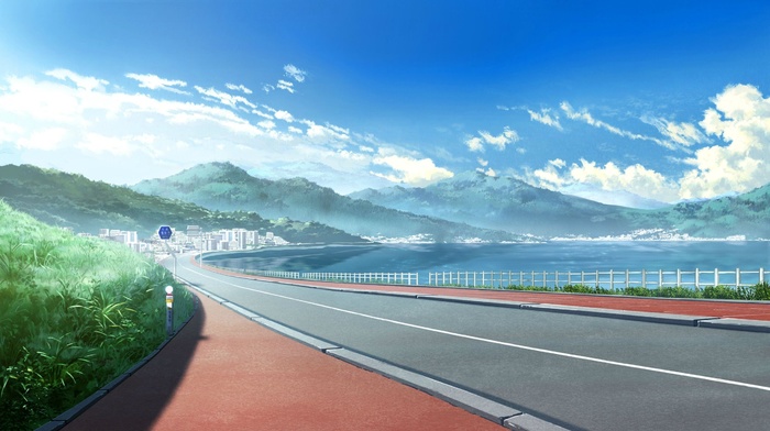 landscape, road, Grisaia no Kajitsu, clouds