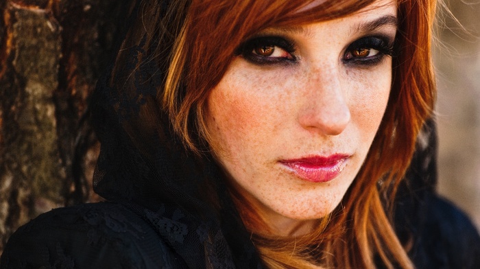 freckles, girl, redhead, face