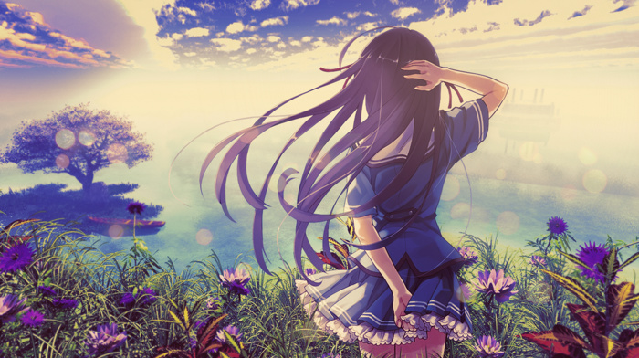 long hair, anime girls