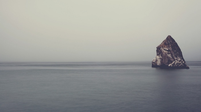 rock, mist, landscape, nature, sea