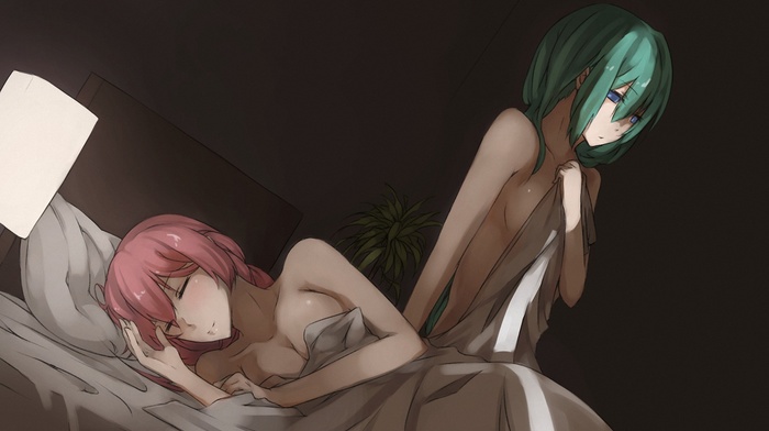yuri, Megurine Luka, in bed, Hatsune Miku, Vocaloid