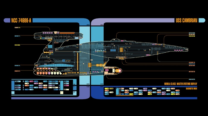 schematic, LCARS, spaceship, Star Trek