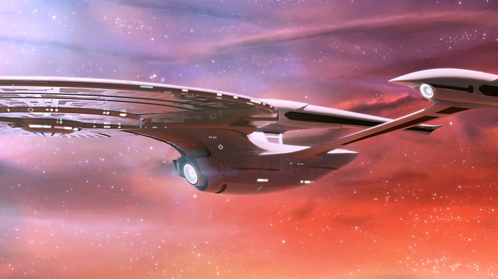 multiple display, nebula, space, Star Trek, USS Enterprise spaceship