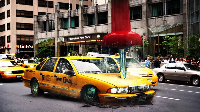 photo manipulation, taxi