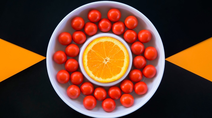 orange fruit, food, minimalism