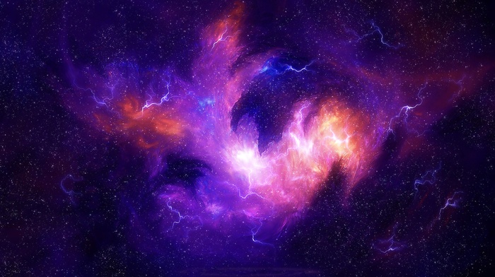 storm, galaxy, stars, universe, digital art, space, nebula